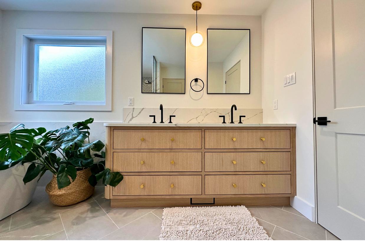 After: Modern renovated bathroom.