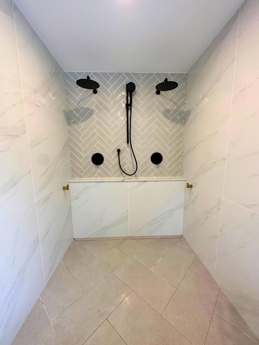 Open concept shower renovation.