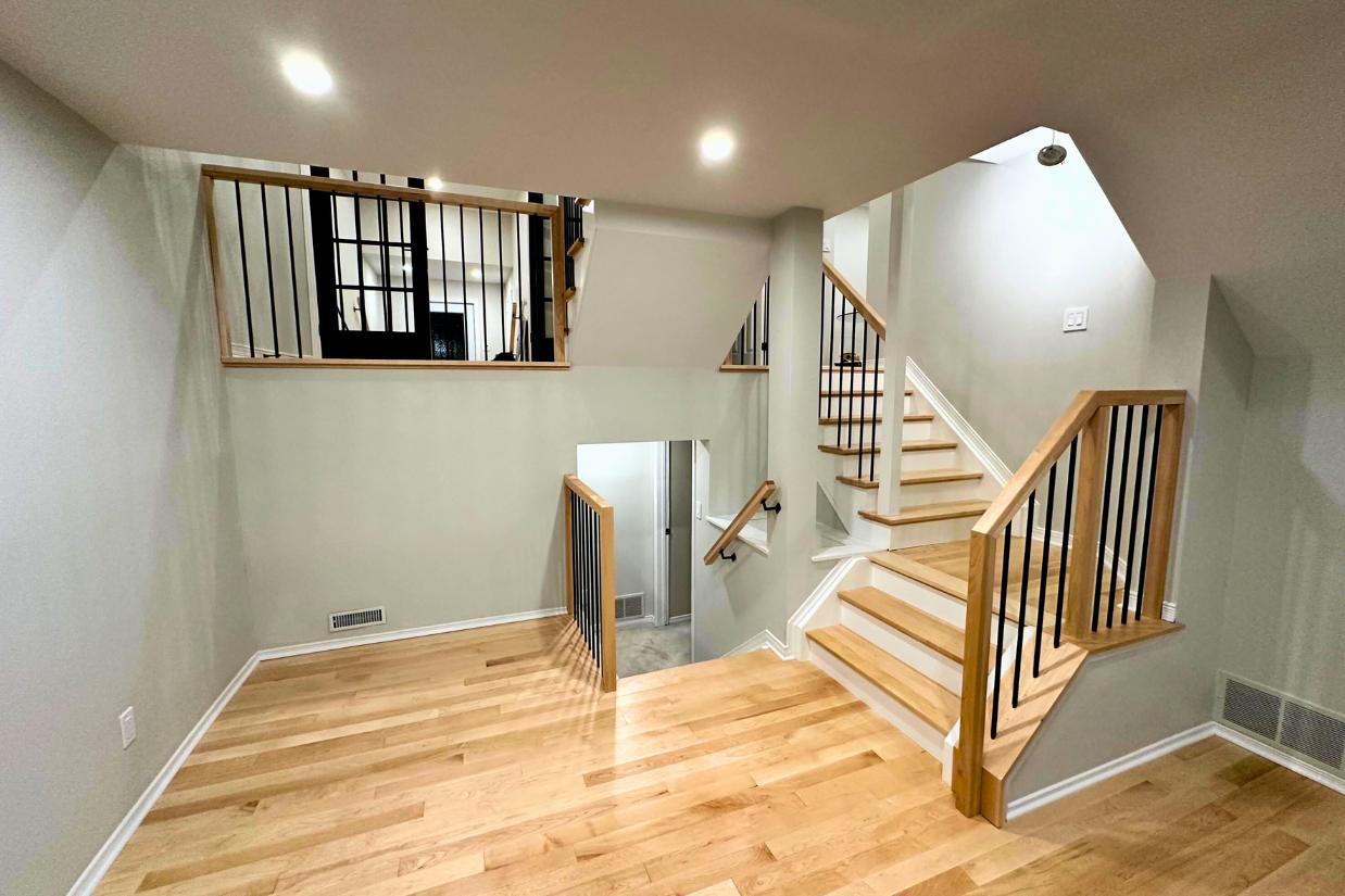 Stairs and flooring from an Ottawa home renovation project.