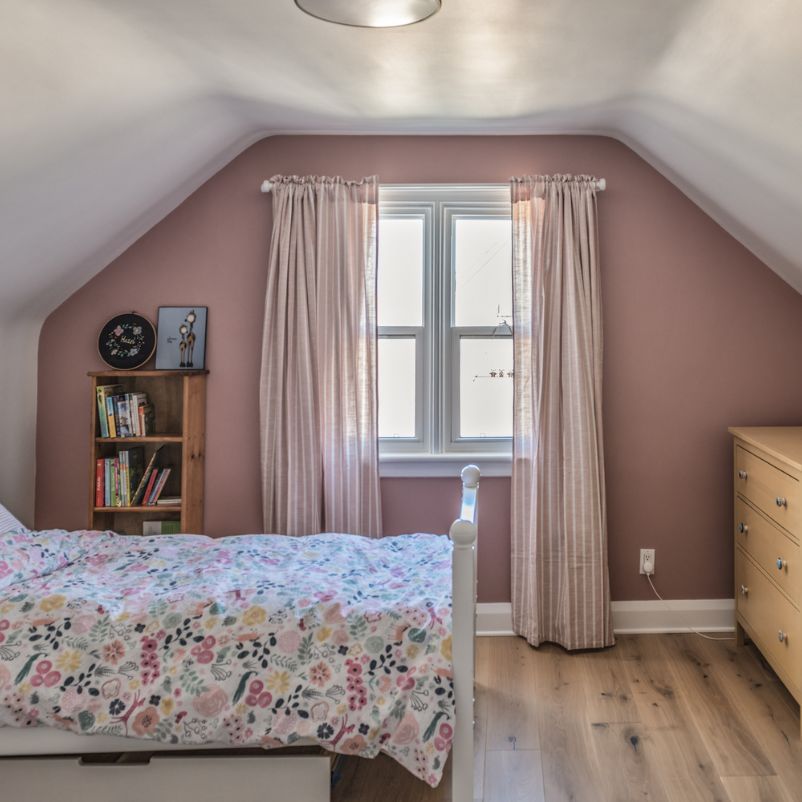 Bedroom located in second floor home addition.