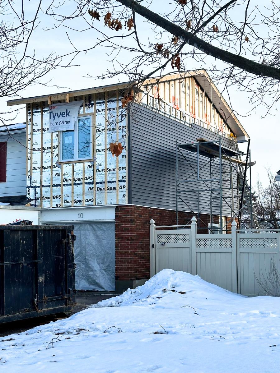 Home addition renovation project in progress in Ottawa Ontario.